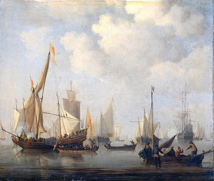 willem van de velde  the younger Ships in a calm